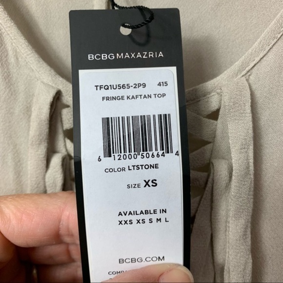 NWT BCBG Ramzie Fringe Kaftan Top - Picture 6 of 7